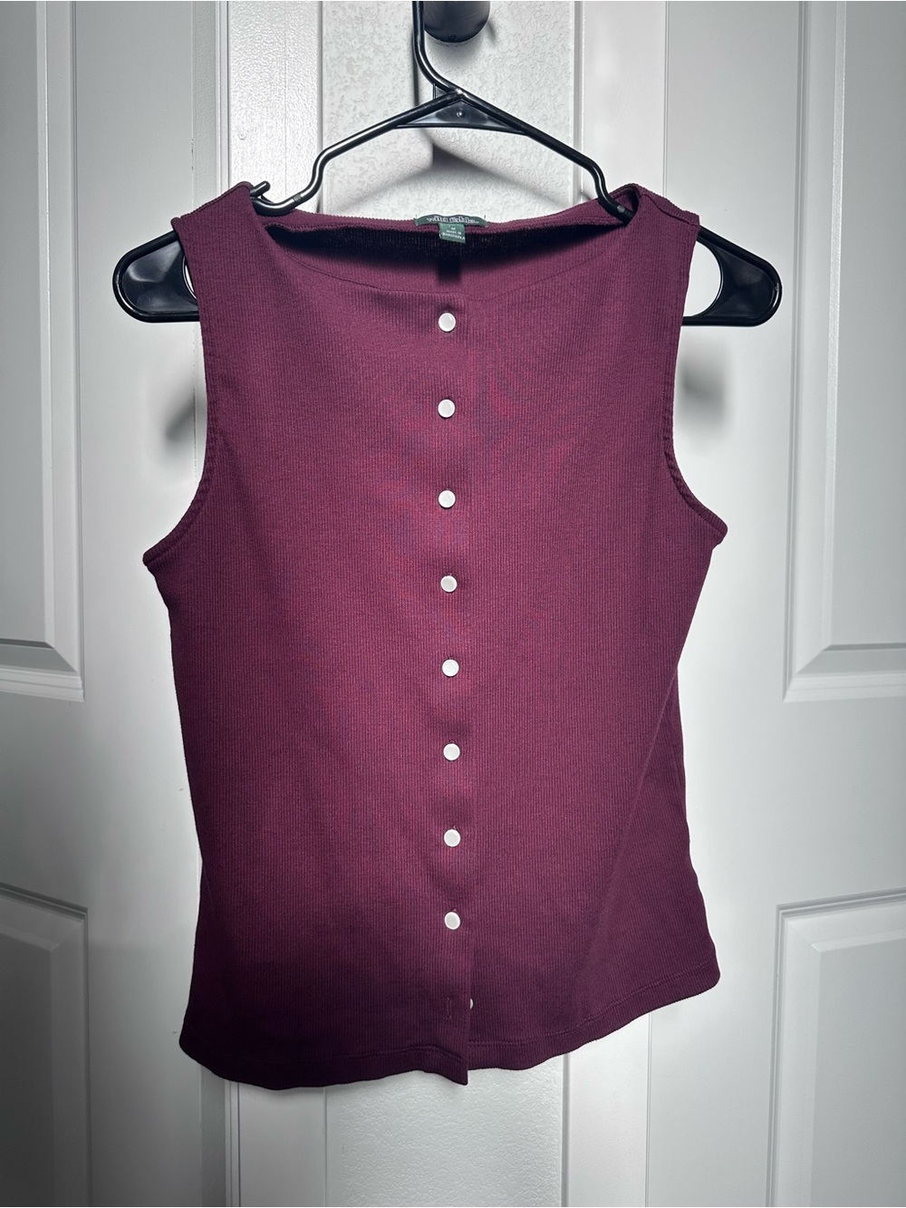 Sleeveless Button Tank Top